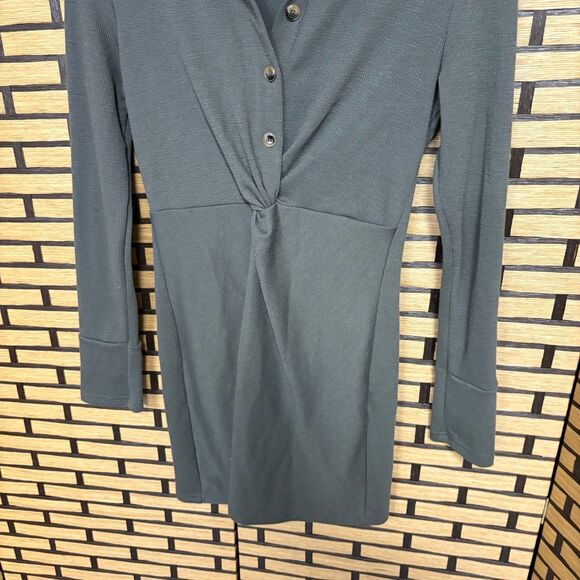 Showpo Olive Green Shirt Dress Size 6 - Picture 4 of 6